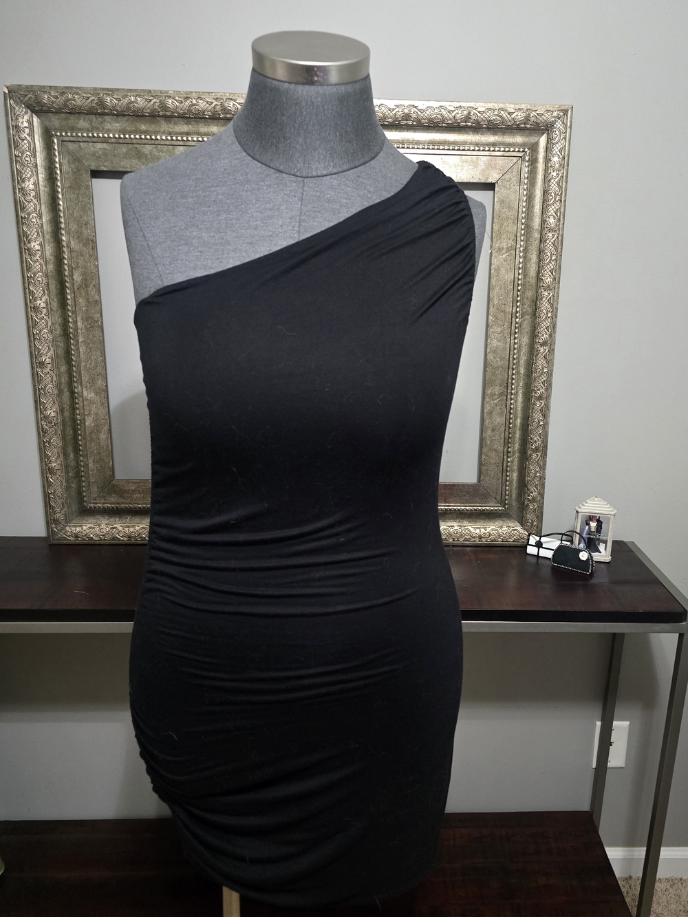 a new day Black One-Shoulder Bodycon Dress